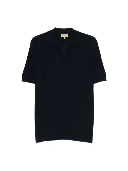 Dzianinowa koszulka polo Woolrich niebieska