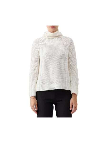 Sweter z golfem Le Tricot Perugia wełniany do golfa biały