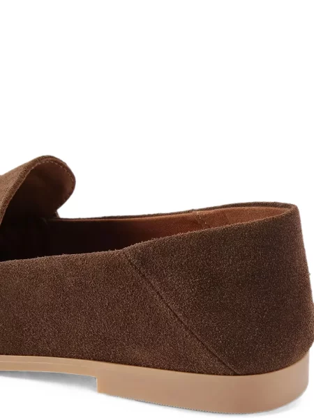 Велурени лоуфъри Kurt Geiger London с автограф кафяво
