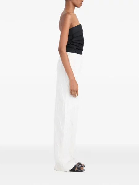 Pantaloni Proenza Schouler White Label din jacard alb