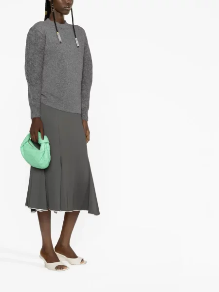 Megztinis Jil Sander apvaliu kaklu pilka