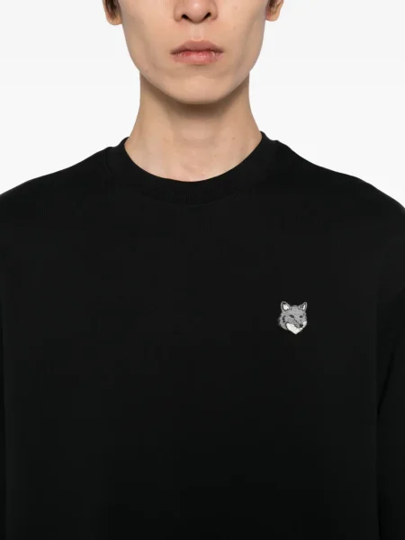 Hanorac Maison Kitsune cu broderie negru