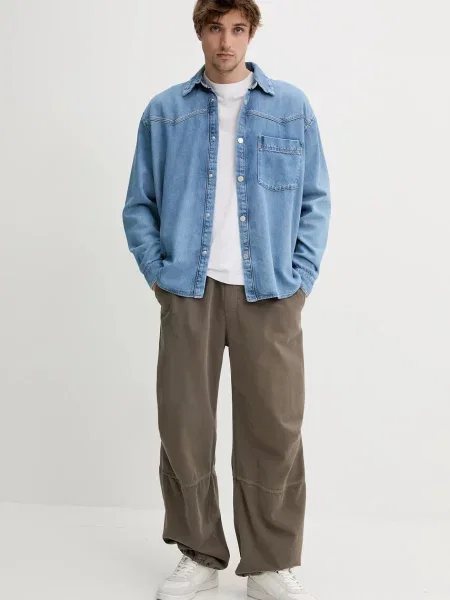 Won Hundred koszula jeansowa relaxed z kołnierzykiem klasycznym niebieski