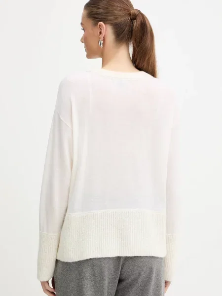 Armani Exchange pulover de lână light bej