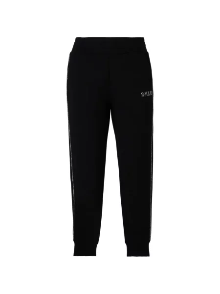 Pantaloni Guess alergare cu autograf negru