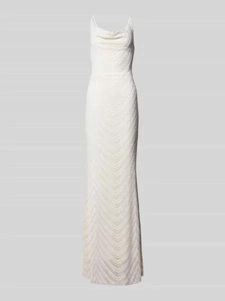 Sukienka wieczorowa z obszyciem cekinami Lipsy biała