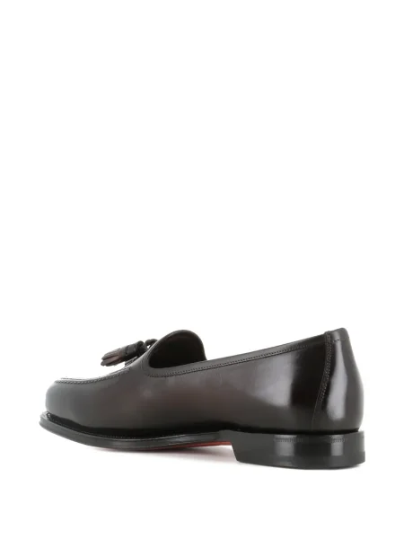 Pantofi loafer Santoni din piele maro