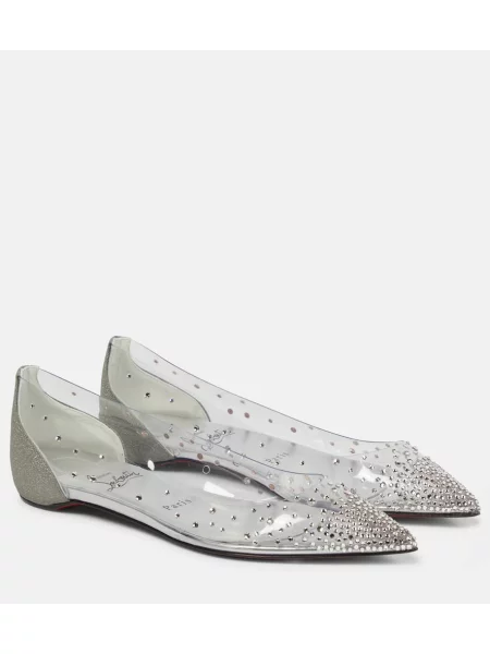 Baleríny Christian Louboutin stříbrné