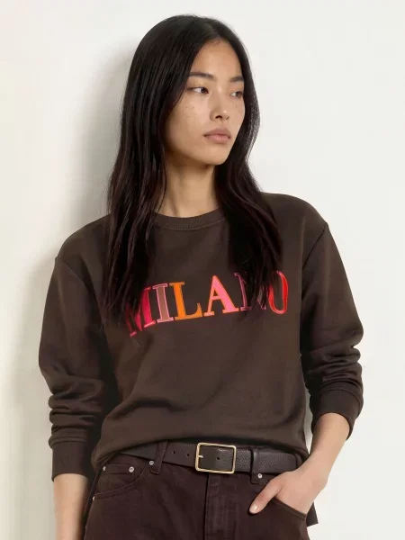 Milano Italy Mikiny tmavě hnědá oranžová růžová