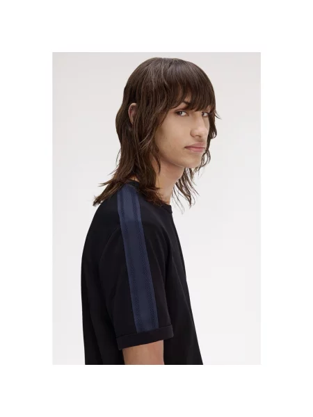 Hálós póló Fred Perry fekete