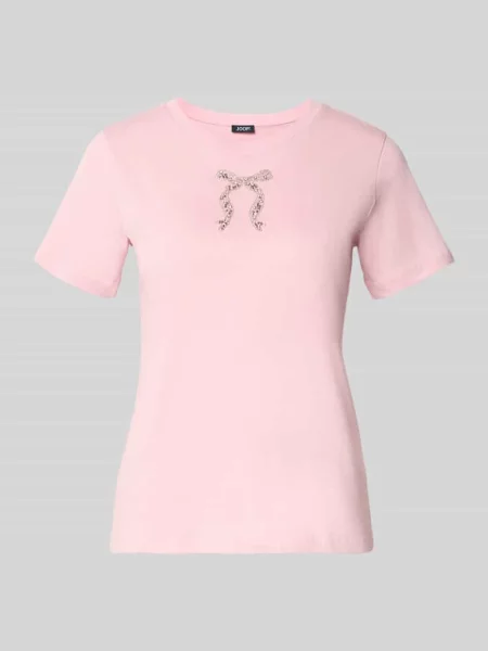 T-shirt z perłami i okrągłym dekoltem model Tamme' Joop!