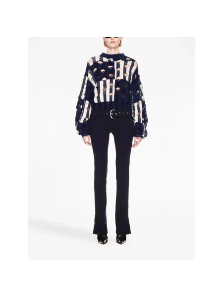 Dzianinowy sweter Off-white z przetarciami biały