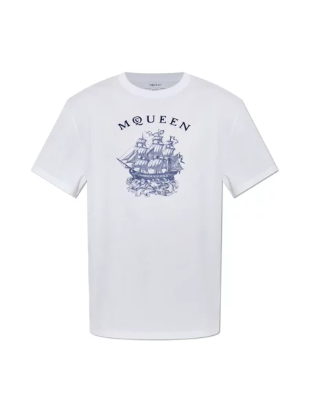 Koszulka Alexander Mcqueen z nadrukiem biała