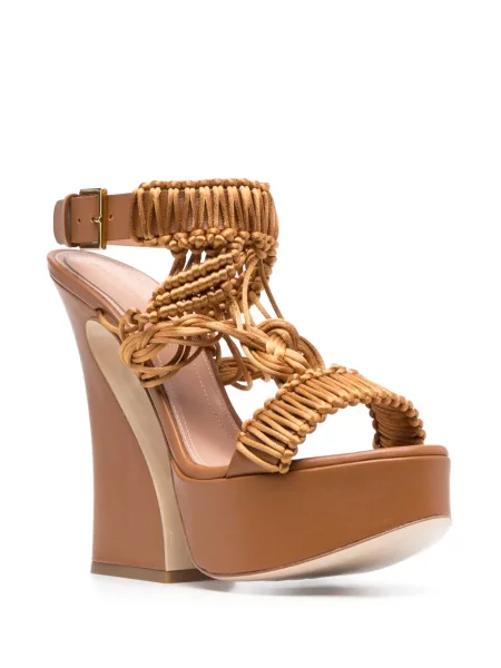 Sandale Alberta Ferretti din piele cu platformă maro