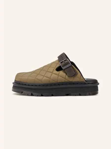Dr. Martens Pantofle Zebzag olivová / tmavě hnědá