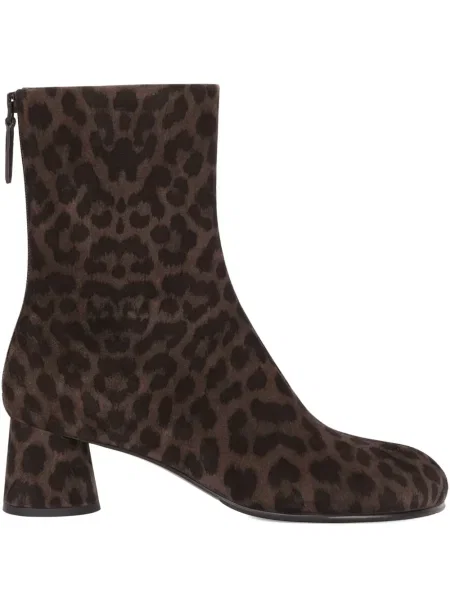 Cizme scurte Potamy cu imagine cu model leopard maro