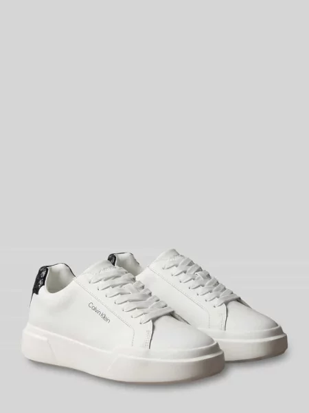 Sneakersy z naturalnej skóry bydlęcej model CHUNKY CUPS' Ck Calvin Klein białe