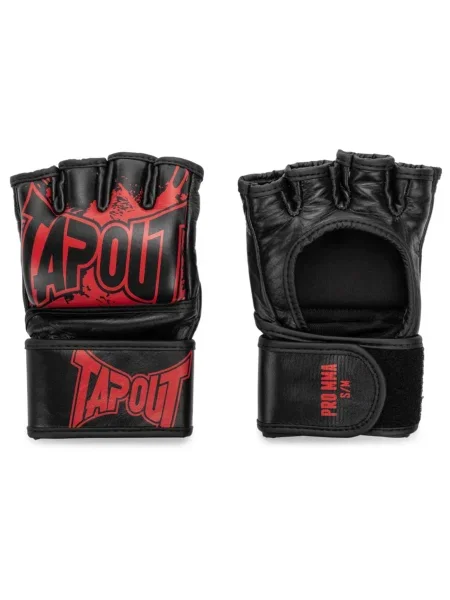 Tapout Rokavice s kratkimi prsti MMA Pro Fight rdeča črna