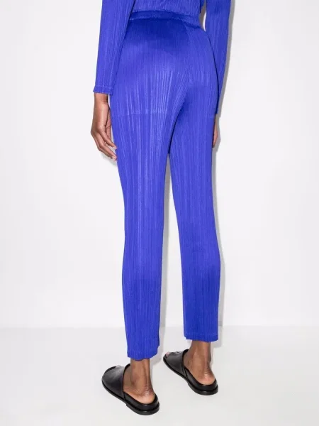 Pantaloni Pleats Please Issey Miyake plisate albastru