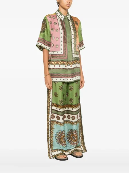 Cămașă Alemais cu model floral cu imagine verde