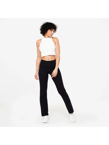 Legginsy fitness Domyos rozkloszowane czarne