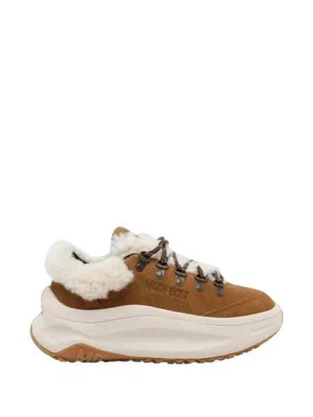 Sneakerși Moon Boot din piele de oaie maro