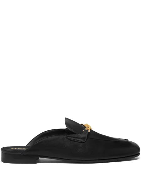 Papuci tip mules Versace din piele negru