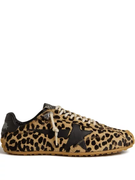 Sneakerși Golden Goose cu imagine cu model leopard auriu