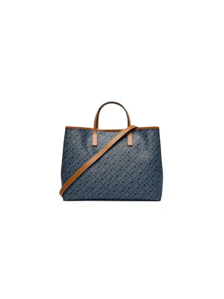Tommy Hilfiger Ročna torba Th Monoplay Satchel Corp Mornarsko modra