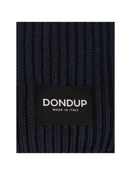 Szal Dondup wełniana z logo niebieska