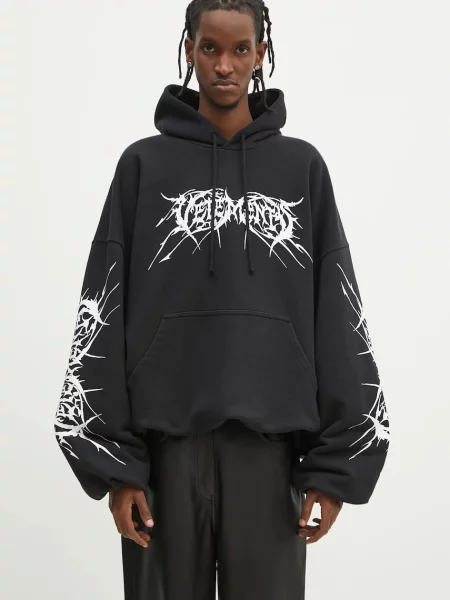 Худи Vetements с капюшоном с принтом черное - цена 24139 грн | Shopsy