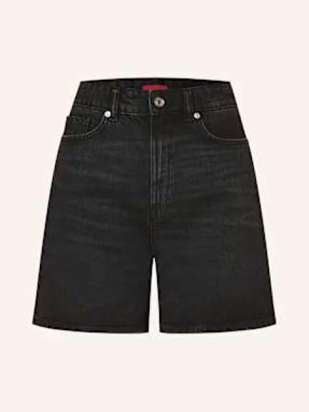 Hugo Szorty Jeansowe Gelita schwarz czarne