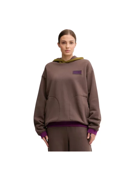 Bluza z kapturem Emporio Armani Ea7 z kapturem brązowa