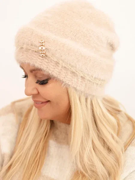 Căciulă Kesi cu perle bej