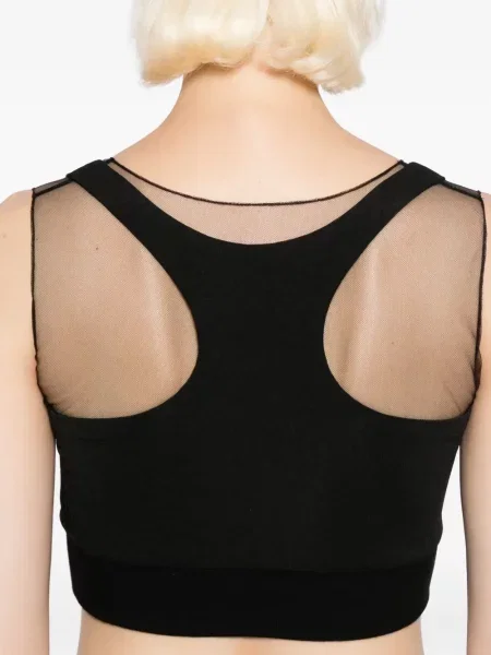 Top Quetsche transparente negru