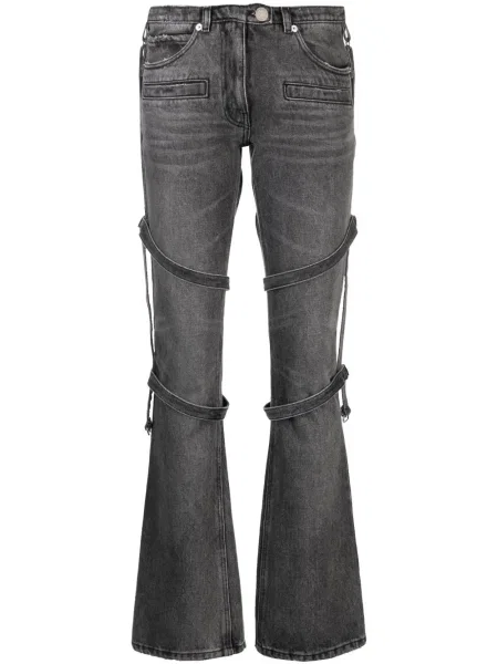 Blugi evazați Courreges gri