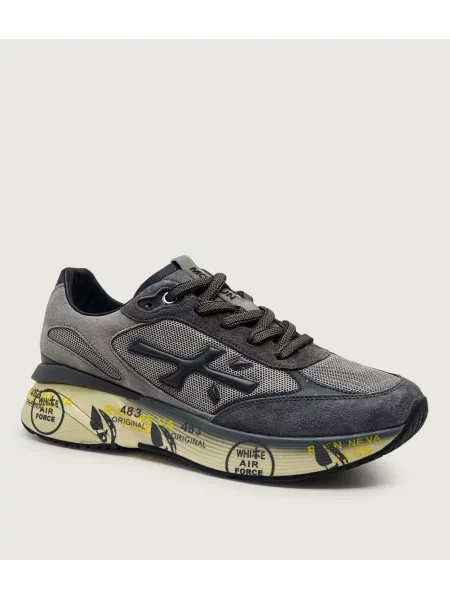 Premiata Sneakers Moerun cu adaos de piele | piele întoarsă gri