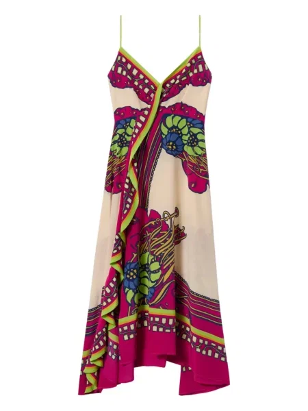 Rochie midi La Doublej cu model floral până la genunchi de costum