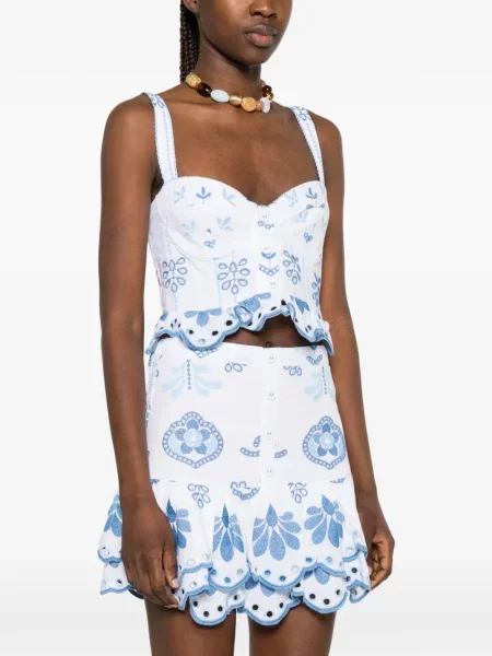 Květinový top Charo Ruiz Ibiza bílý