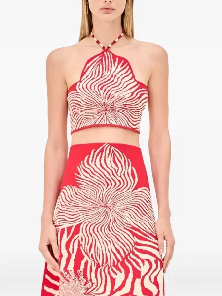 Top Alexis z koralikami czerwony