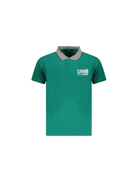 Tricou polo Cavalli Class cu mâneci scurte verde