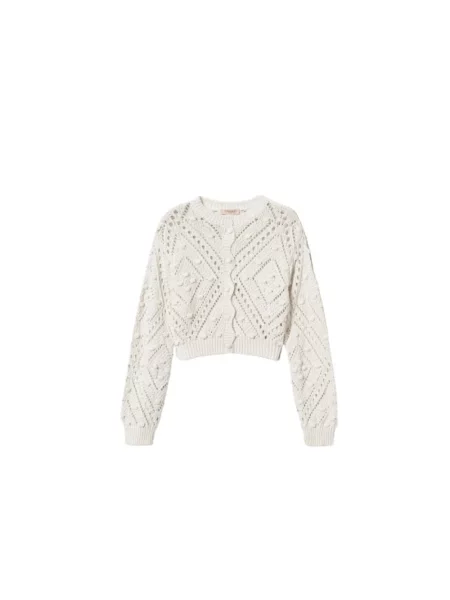 Sweter Twinset z nadrukiem beżowy