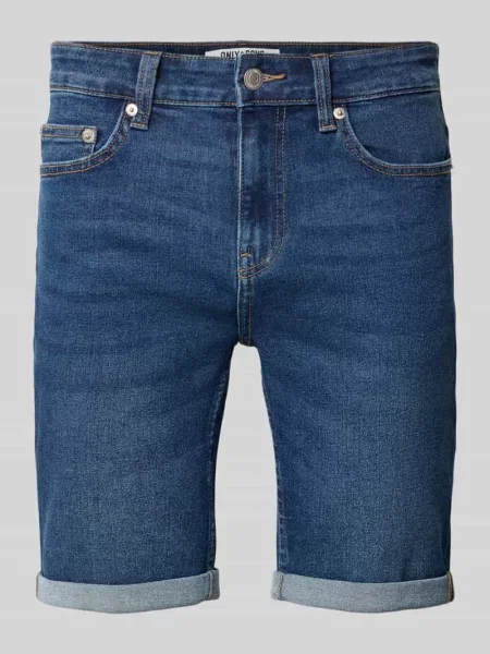 Szorty jeansowe o kroju regular fit z mieszanki bawełny model PLY' Only & Sons