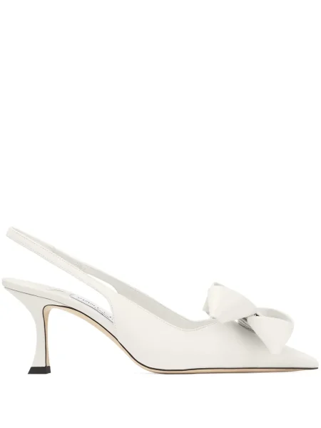 Pantofi cu toc Jimmy Choo cu funde slingback alb