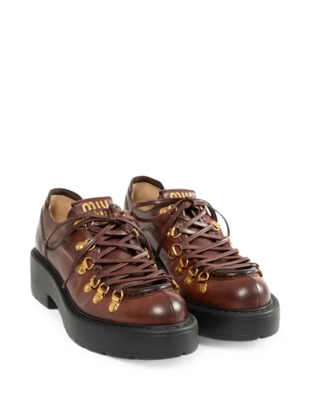 Pantofi loafer Miu Miu din piele maro