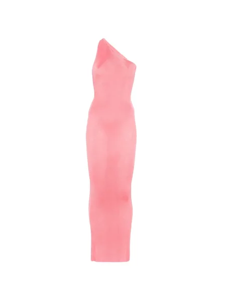 Maxi rochie maxi Self-portrait cu un umăr gol de costum roz