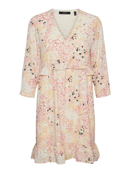 VERO MODA Rochie Hannah gri / roz deschis / galben negru