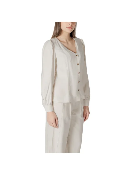 Bluză Vila cu decolteu în V alb