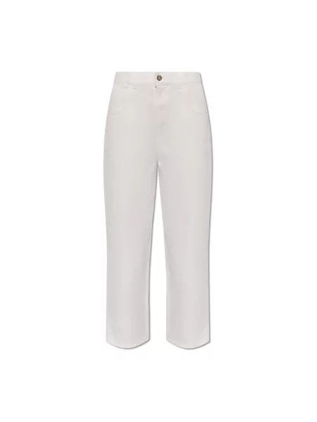 Jeansy Moncler z wysoką talią białe