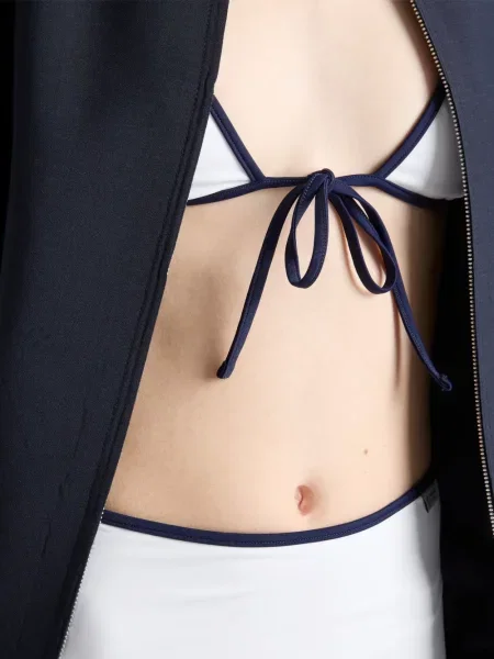 Top Prada din jerseu alb